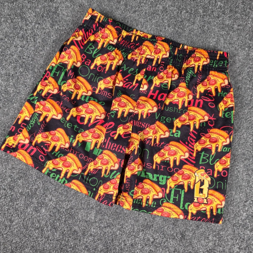 Baseball Lifestyle 101 Shorts Youth XL Black Pizza Print Mesh Athletic B101